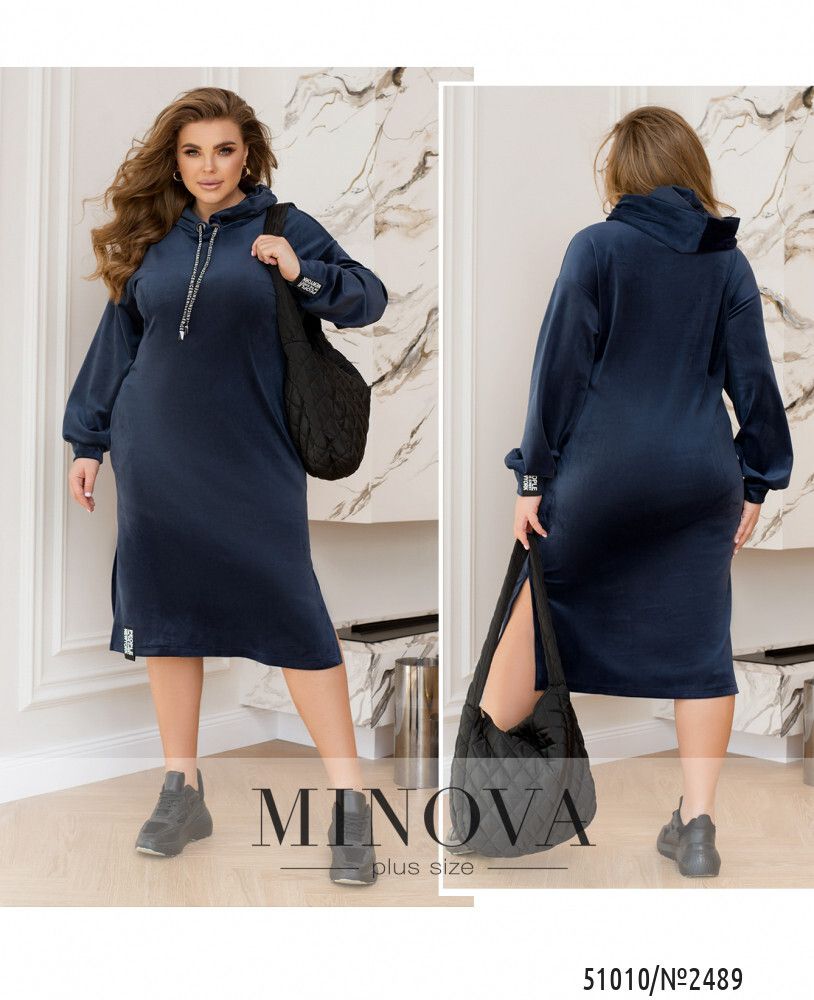 Платье 2489-темно-синий Minova