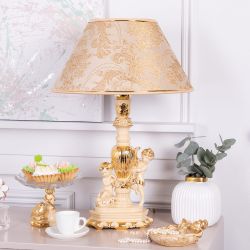 Настольная лампа Путти Айвори с абажуром №38 Антиквайт