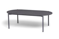 "Канны" лаунж-зона 4-местная (разборная) из роупа со столиком "Диего" цвета "серый гранит", роуп темно-серый круглый, ткань темно-серая