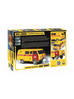 Сборная модель ZVEZDA УАЗ-3909 "Буханка" Аварийная газовая служба, 1/43