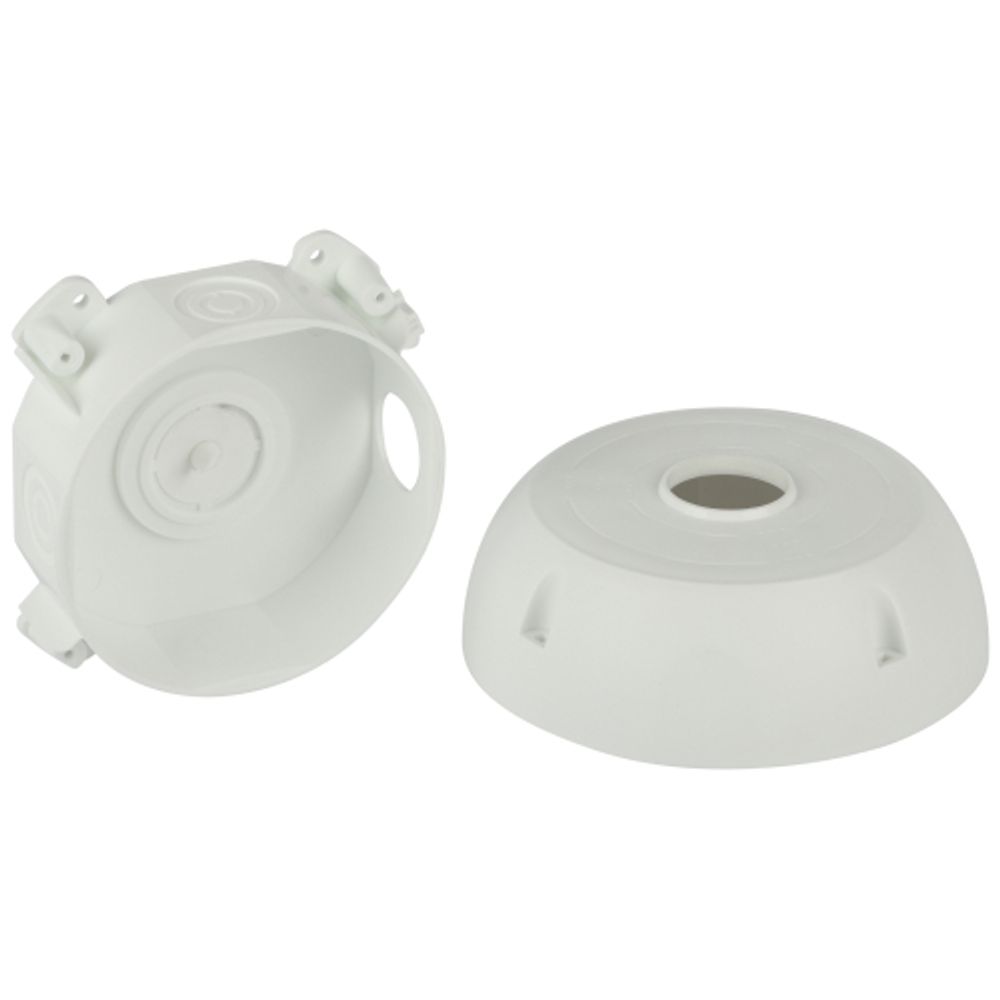 Коробка монтажная ЭРА KOR-MV-131-41.5-W-55 для камер видеонаблюдения белая 131х41,5мм IP55 | Коробки монтажные для камер видеонаблюдения