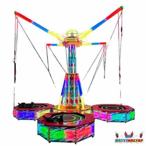 Банджи-батут «Неоновый калейдоскоп», 4-местный, 4,5×4,5×4,5 м