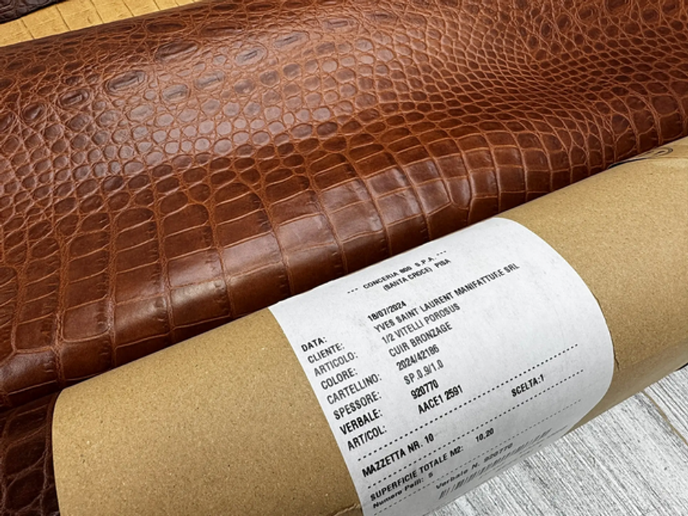Крокодил цв. Коньячный / Porosus Cognac, толщ. 0,0-0,0 мм, натуральная кожа