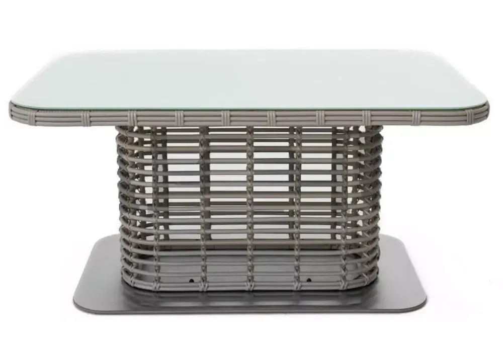 "Блисс" плетеный стол из искусственного ротанга 141х92х75см, цвет молочный