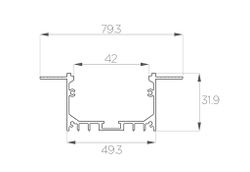 Профиль алюминиевый под шпаклевку LC-LPSH-3280-2 Anod