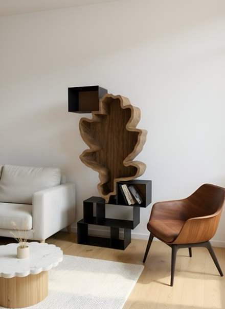 Стеллаж "Последний листок" с квадратными полками