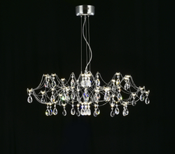 Подвесная люстра светодиодная с пультом и хрустальными подвесками Asfour MyFar Ersilia MR2661-60P-50AD