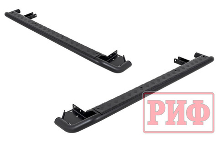 Пороги силовые Lada Niva Travel (черный алюминий) РИФ