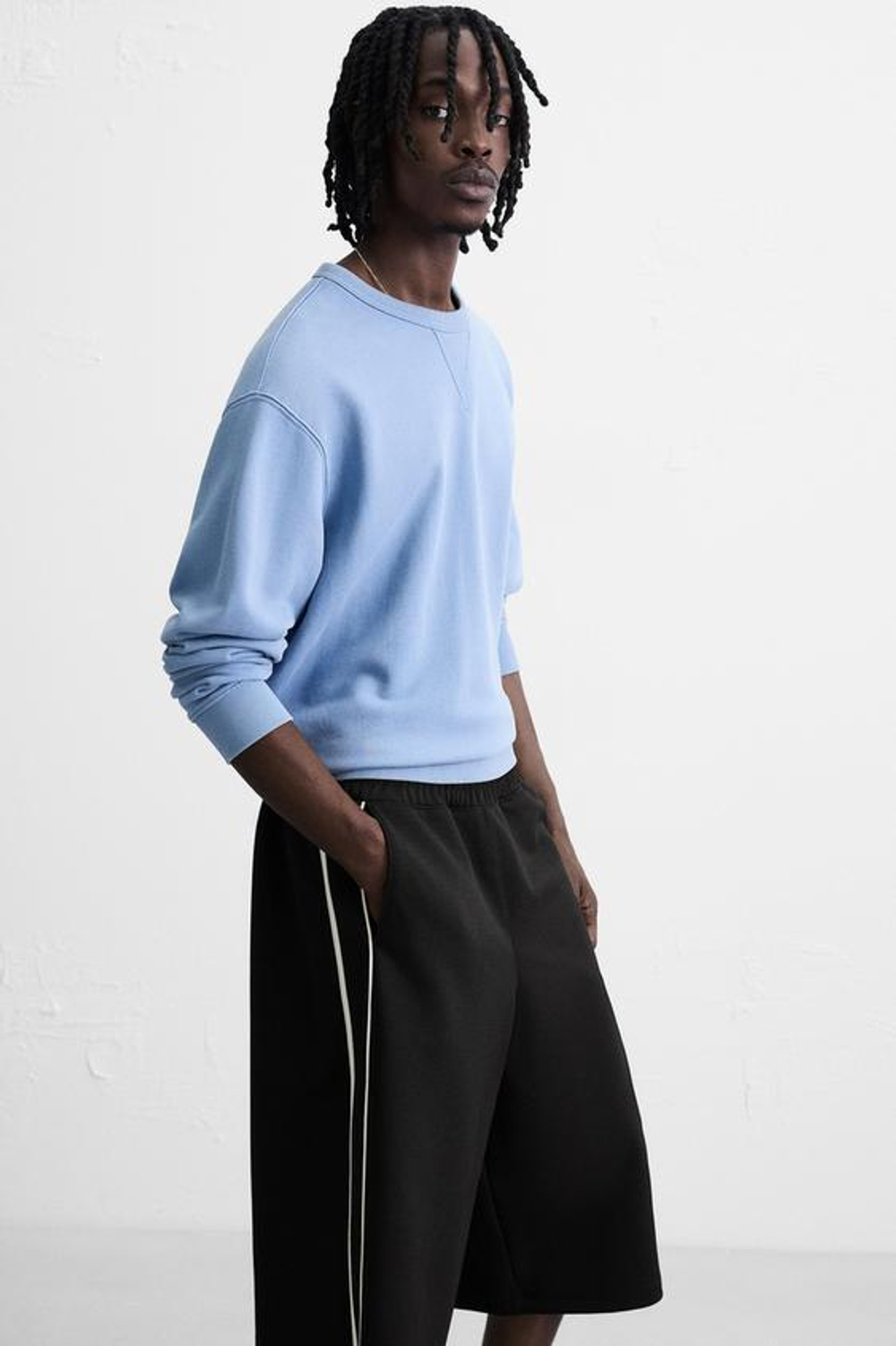 ZARA ТЕХНИЧЕСКИЕ БЕРМУДЫ С ЛАМПАСАМИ, ЧЕРНЫЙ