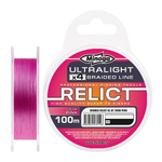 Шнур Minoga RELICT ULTRALIGHT PINK X4, 100 m, (#0,5) 0,117 mm., test 2,2 kg.,(5 lb)