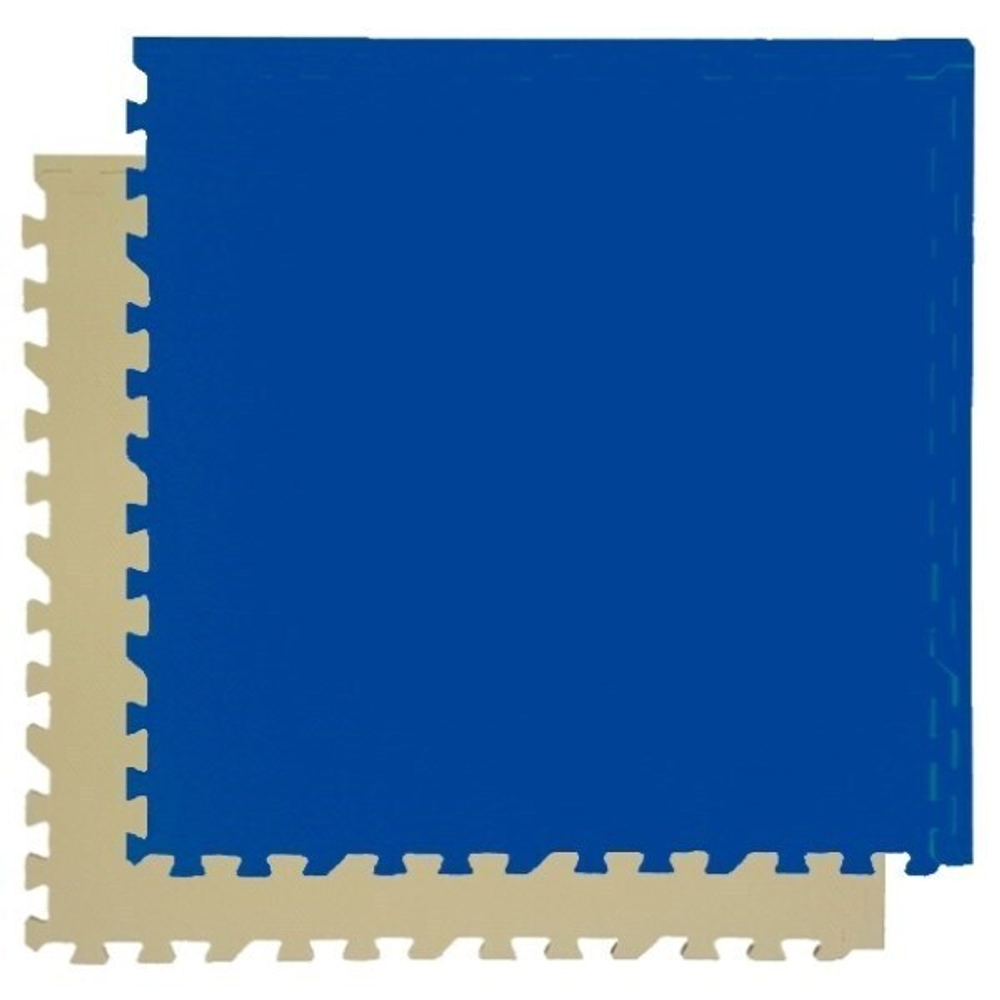 Коврик-пазл Экополимеры (4 плиты 60x60x0,9см, 1,44кв.м./уп) Сине-бежевый