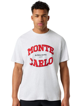 Теннисная футболка Bj_rn Borg Oversized - ultra light grey melange