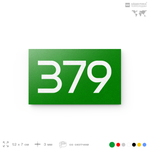 Номер на дверь 379, табличка на дверь для офиса, квартиры, кабинета, аудитории, склада, зеленая 120х70 мм, Айдентика Технолоджи