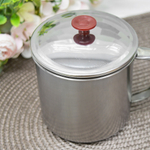 Кружка 9см нерж с крышкой, 02-0018