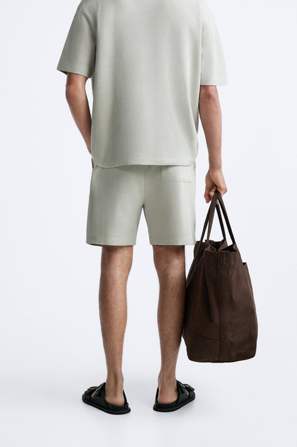 ZARA ШОРТЫ SOFT В РУБЧИК, ГОЛУБОЙ