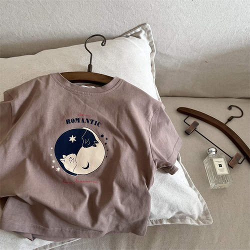 Футболка для ребенка "Котики", кофейная