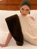 Серьги-половинки с коричневым литьем, Золотой