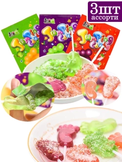 Леденец на палочке и взрывная карамель "Пяточки" 12 г * 3 шт