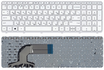 Клавиатура для ноутбука HP Pavilion 250 g3, 255 g3, 15-e, 15-e000, 15-g, 15-n (БЕЛАЯ, С РАМКОЙ)