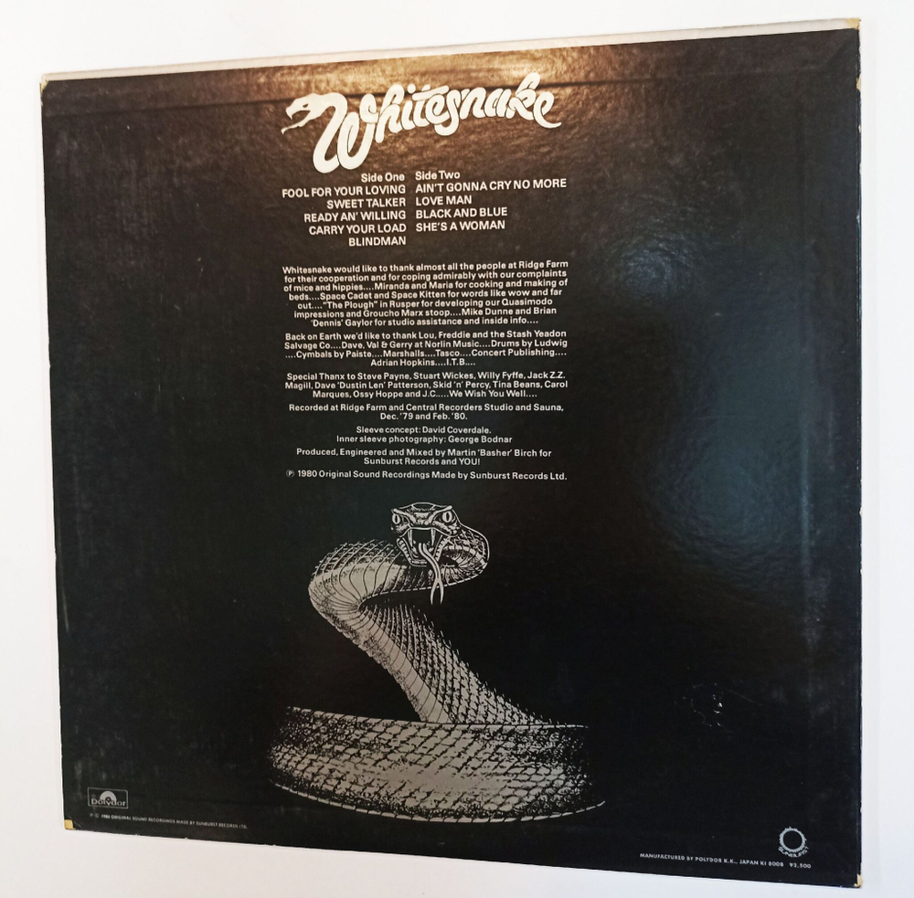 Винтажная виниловая пластинка LP Whitesnake Ready An Willing (Japan 1980) (No Obi)