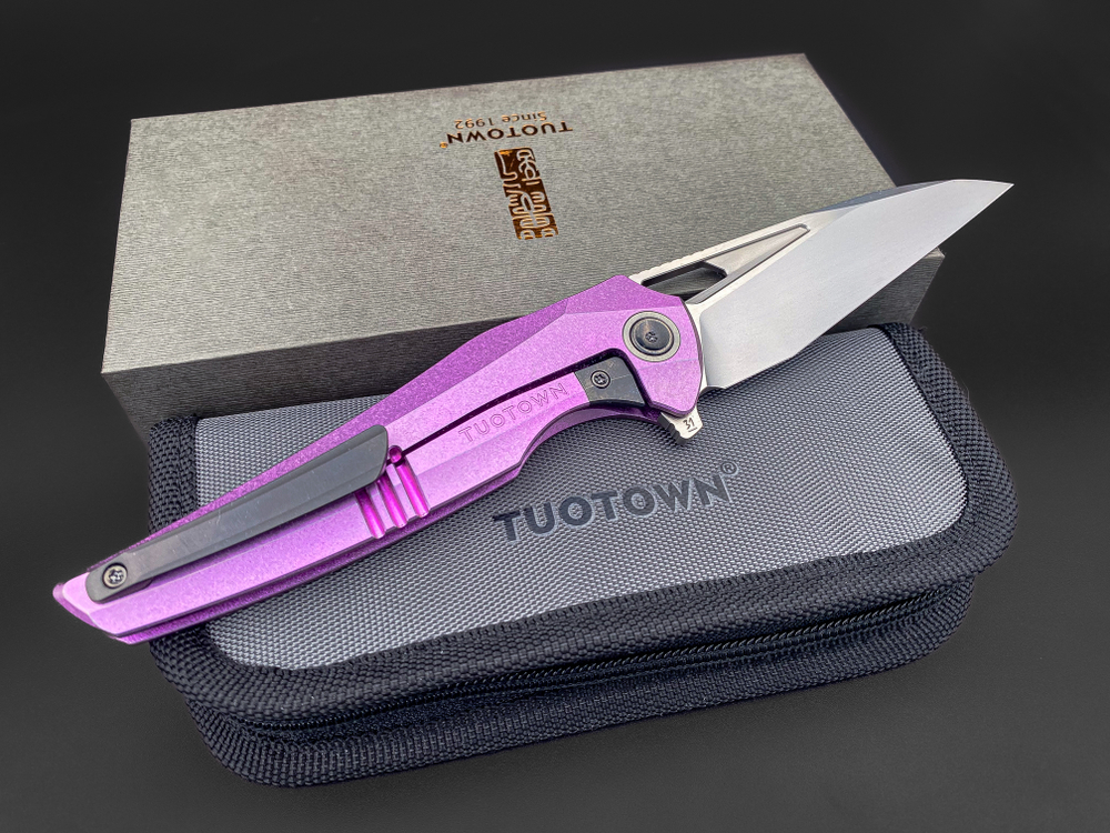 Складной нож Magpie M390 CrystalTi pink