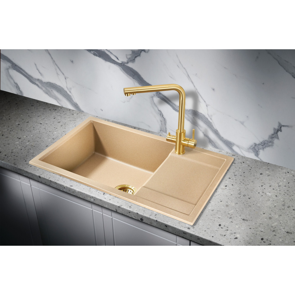 Мойка для кухни MILACIO Navarra 78 Cuarzo MC.77054, бежевый