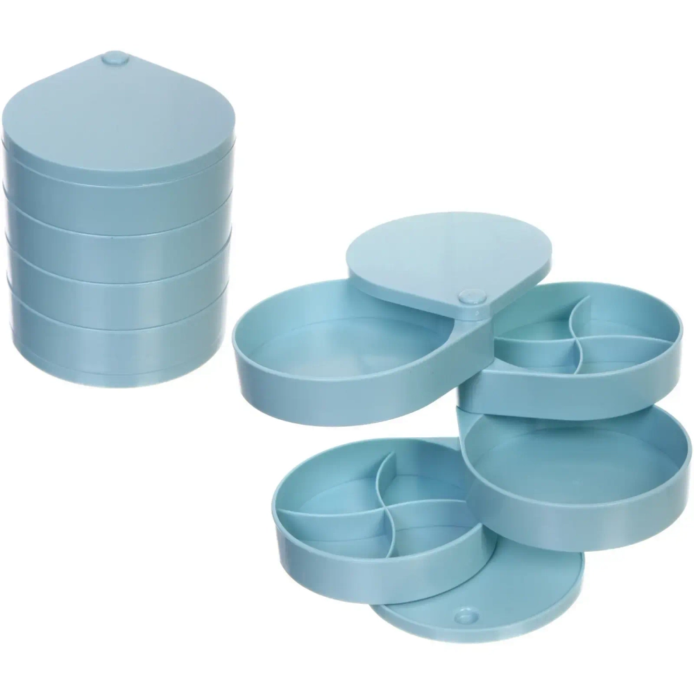 Органайзер для хранения «ФРАНКОТТА», цвет лазурный, четыре отделения, 12.5*11.5см (упаковка коробка)