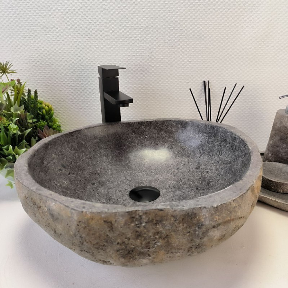 Раковина из речного камня RS-63328 (47*45*15) 0122