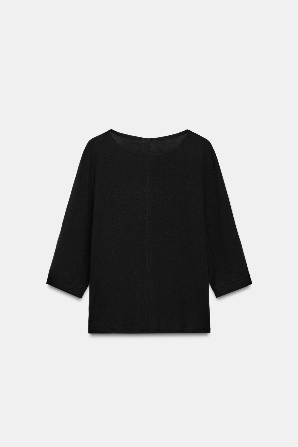 ZARA ХЛОПКОВАЯ ФУТБОЛКА С КРУГЛЫМ ВЫРЕЗОМ, ЧЕРНЫЙ