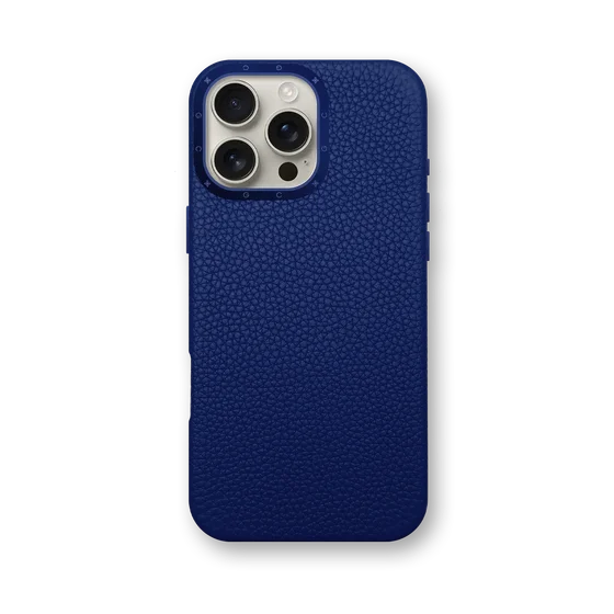 Чехол для iPhone 16 - Зернистая кожа - синий