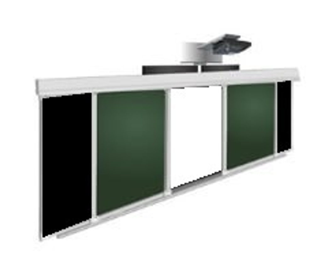 Рельсовая система  3000х1200(1500х1200) комби (боковые: черный, центр: зеленый)