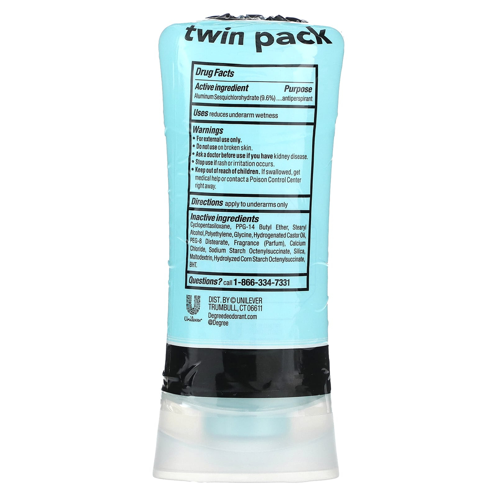 Degree, UltraClear, черный + белый, дезодорант-антиперспирант, 2 шт. в упаковке, 74 г (2,6 унции)