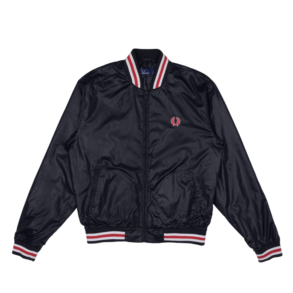 Черная переливающаяся легкая ветровка-бомбер Fred Perry, S свободный
