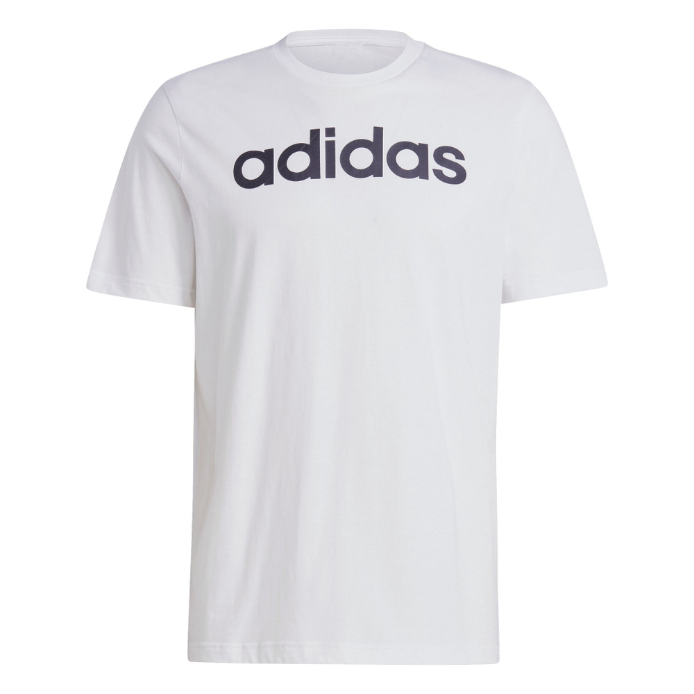 Мужское теннисное поло adidas LIN Singel Jersey T-Shirt Men - White, Black