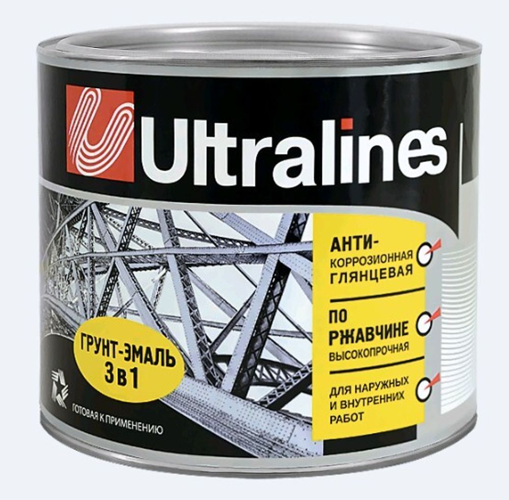 Эмаль-грунт по ржавчине 3в1  оранжевая  1,8кг РАДУГА  Ultra Lines