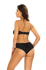 Раздельный однотонный купальник: мягкий лиф и трусики-бразилиана (Размер: 75/38) (Цвет: черный)