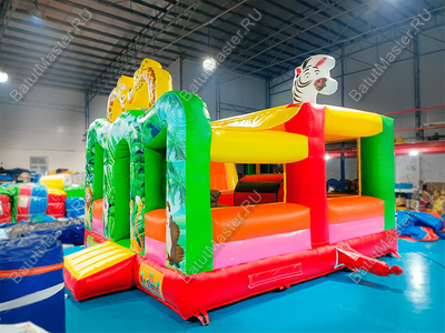 Коммерческий надувной батут "Законы джунглей", без горки