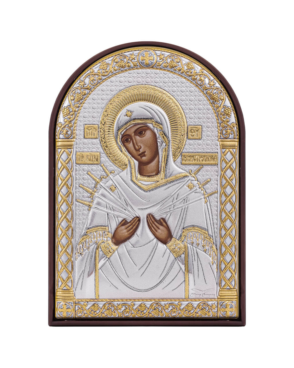 Семистрельная БМ, икона арочная, пластик коричневый 80х115