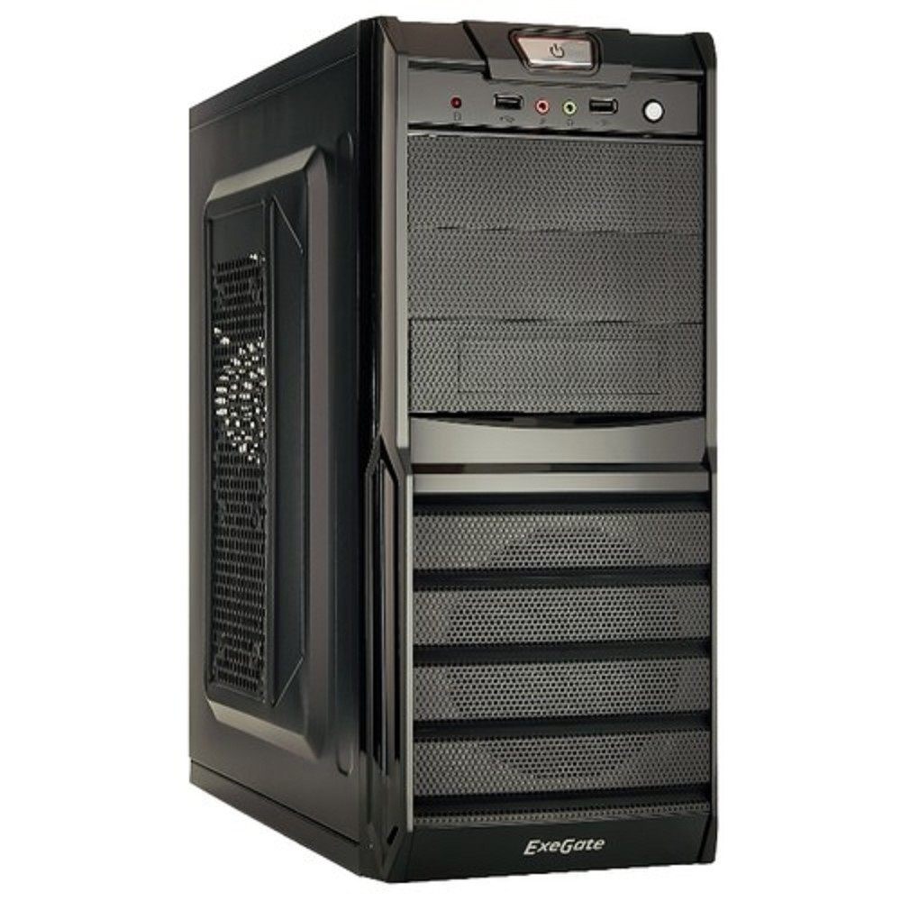 Exegate EX278402RUS Корпус Miditower Exegate XP-329S Black, ATX, &lt;без БП&gt;, 2*USB, Audio