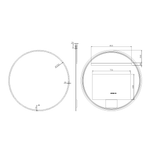 Зеркало круглое Armadi Art Modern D120см 545-120-MG подсветка, диммер, антизапотевание, MATT GOLD