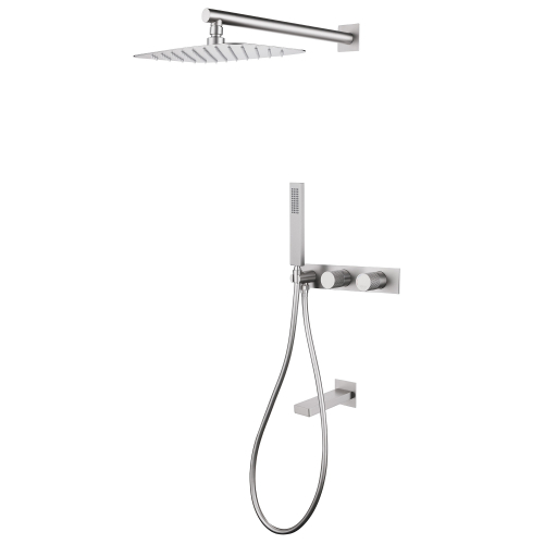 Душевая система ABBER Rund AF8717SP скрытого монтажа с изливом, сатин