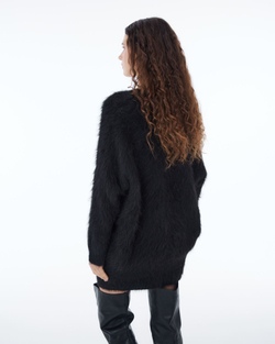 Кардиган на пуговицах из альпака черный