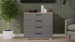Комод для одежды с ящиками Дуб Крафт золотой/Серый графит 4 ящика 92х41х84 см