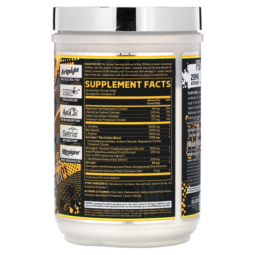 Glaxon, Plasm Surge, предтренировочный комплекс без стимуляторов, марсианское манго, 420 г (14,8 унции)