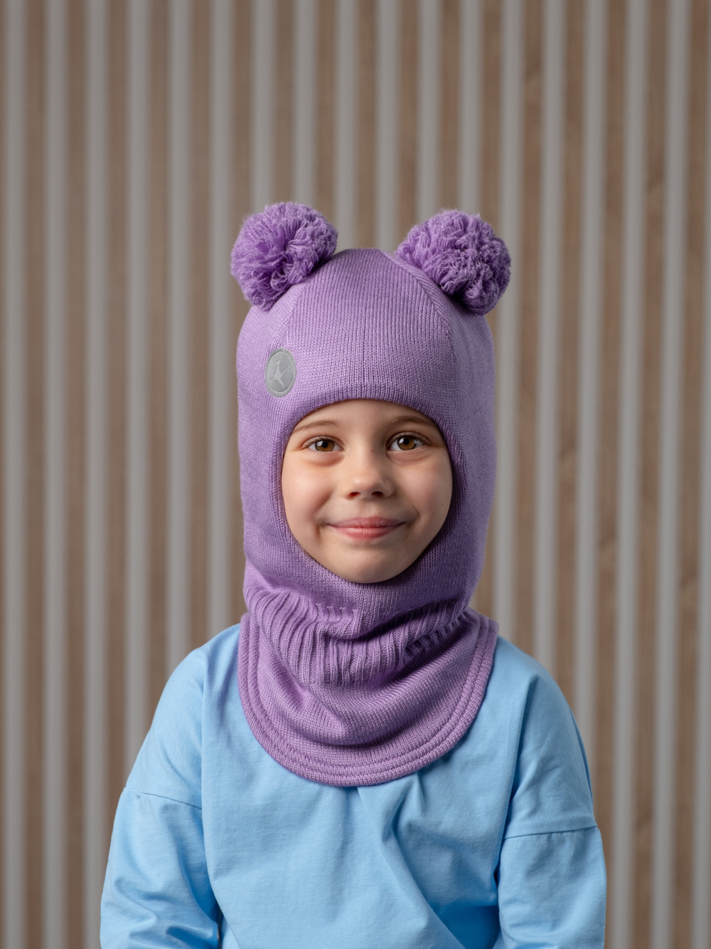 Шлем зимний вязаный (Сирень) ЗУМ-ЗУМ