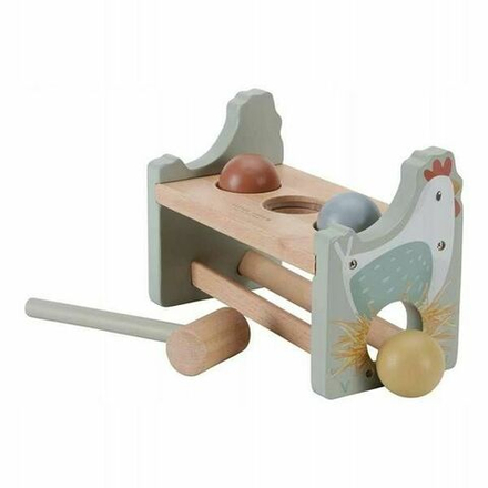 Игрушка-стучалка Little Dutch Pounding Bench with Rolling balls Farm - Деревянная развивающая игрушка-стучалка с молотком - Little Dutch LD7146