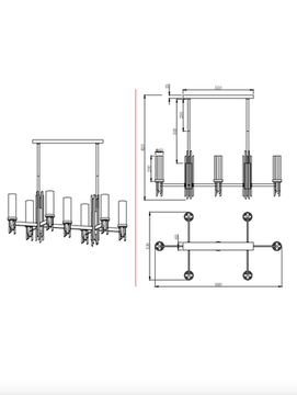 Люстра на штанге 7*Е14 2170/05/07PL бронза Graff Stilfort