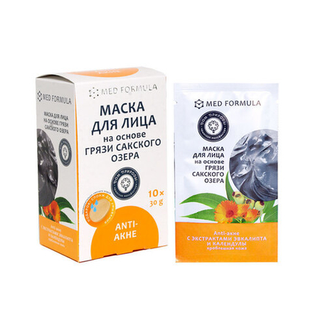 Маска для лица на основе Сакской грязи Anti-акне для проблемной кожи, 10 саше по 30 г (9,16 б)