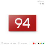 Табличка с номером 94 на дверь квартиры, для офиса, кабинета, аудитории, склада, красная 120х70 мм, Айдентика Технолоджи