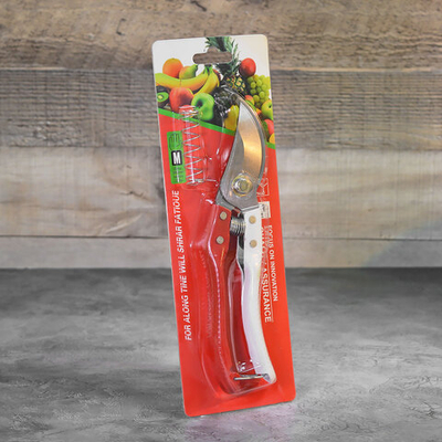 Секатор садовый 21см нерж сталь, цвет красно-белый